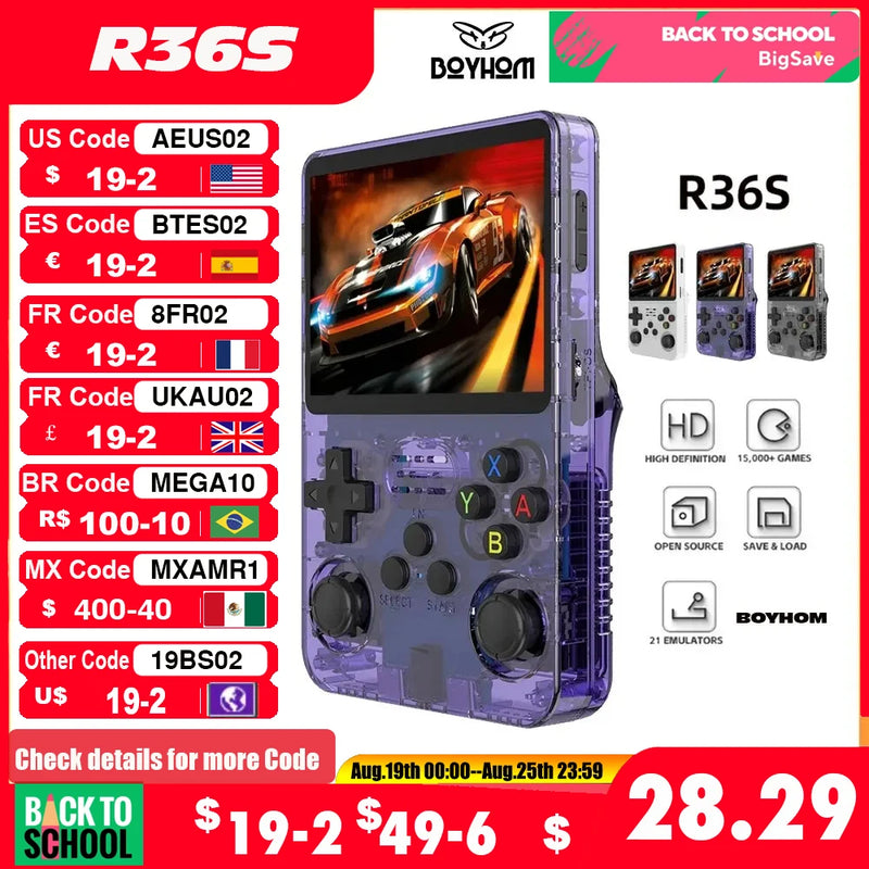 Open Source R36S Retro Handheld Game Console