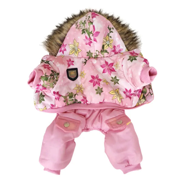 Flower Pattern Warm Winter Hooded