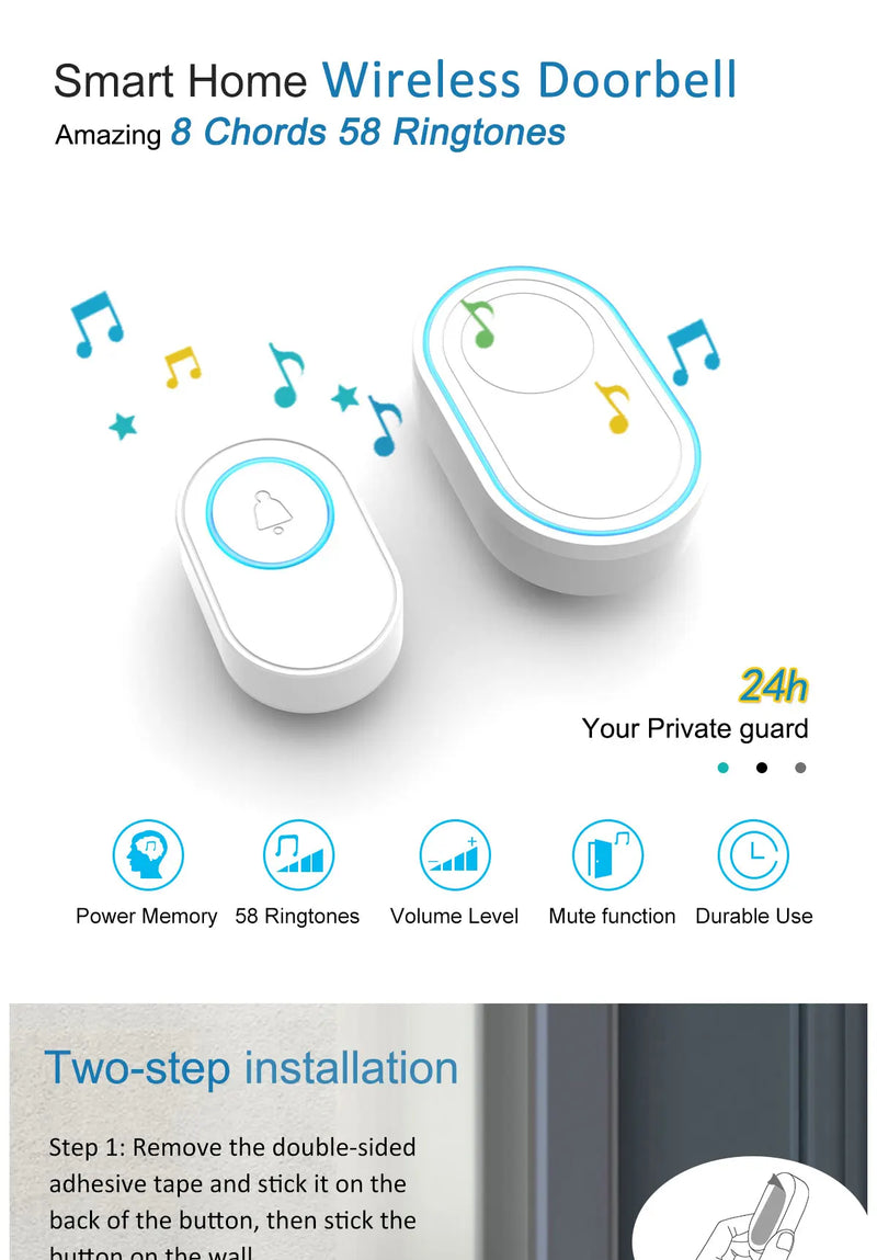 Intelligent Waterproof Wireless Doorbell