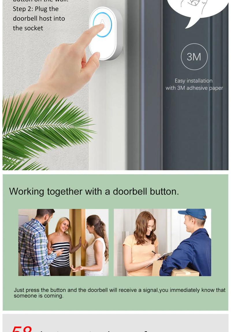 Intelligent Waterproof Wireless Doorbell