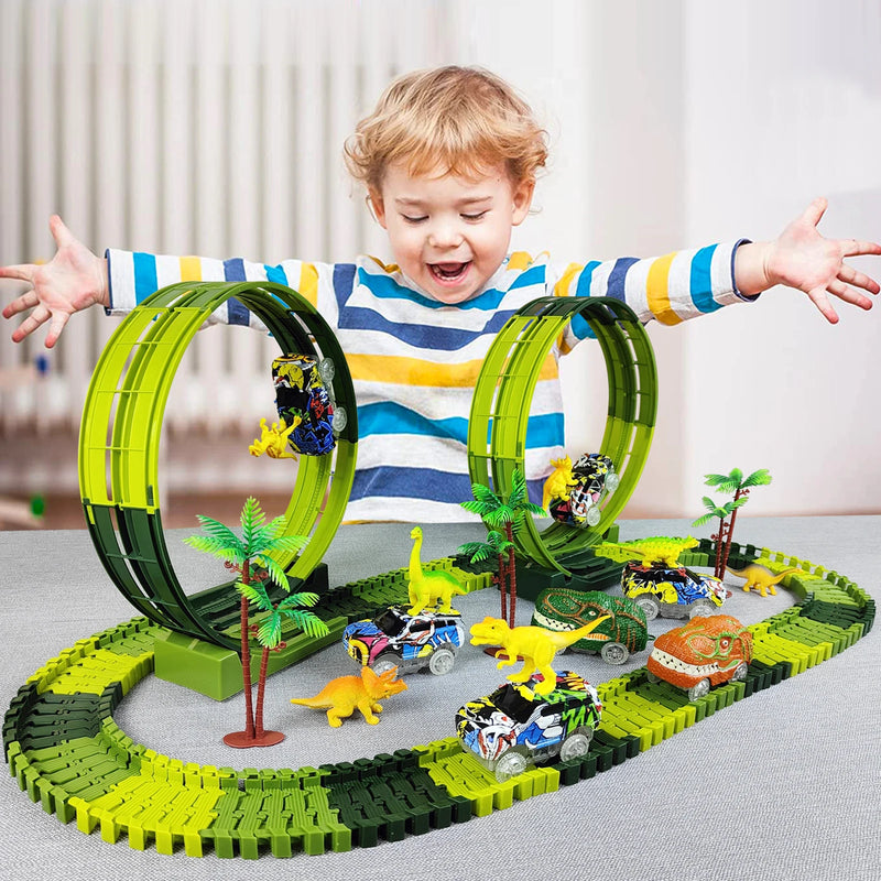 Magic Climbing electric dinosaur car Track Railway Toy For Kid