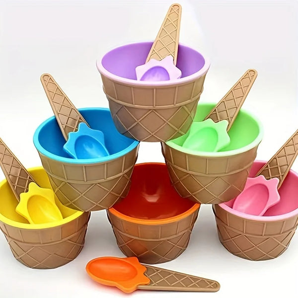 Summer ice cream bowl spoon set