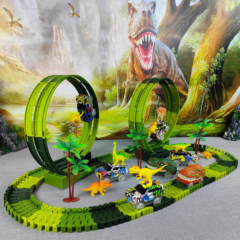 Magic Climbing electric dinosaur car Track Railway Toy For Kid