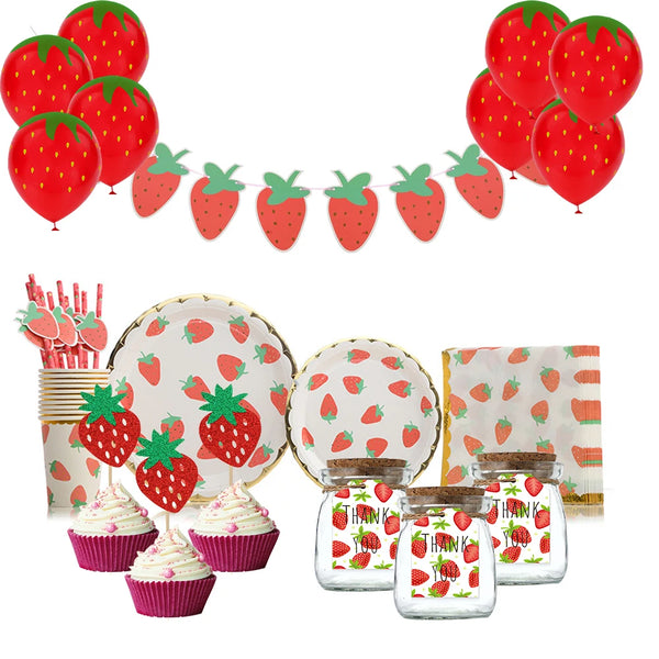 Summer Strawberry Disposable Tableware