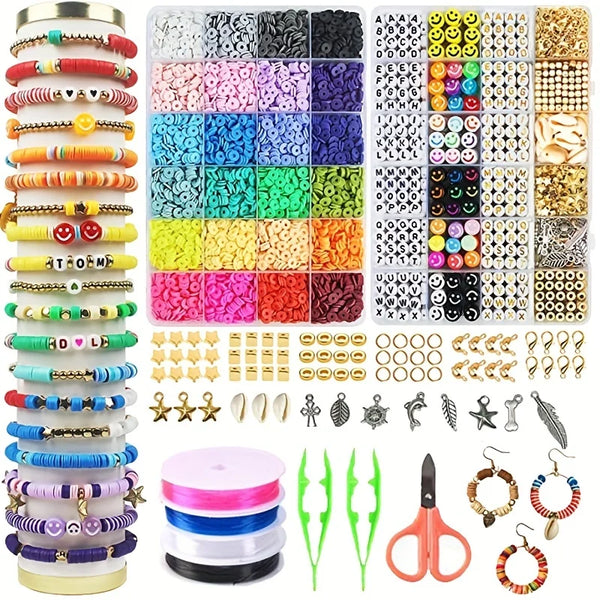 Rainbow Clay Beads Bracelet Making Kit