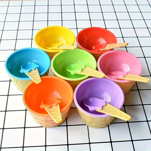 Summer ice cream bowl spoon set