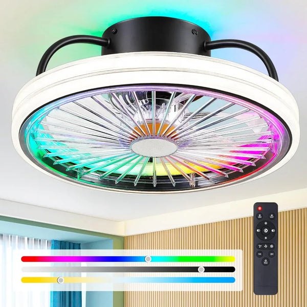 Modern Flush Mount RGB Ceilings Fan