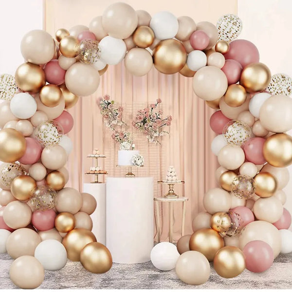 Tender Pink Gold Balloon Garland Arch Kit