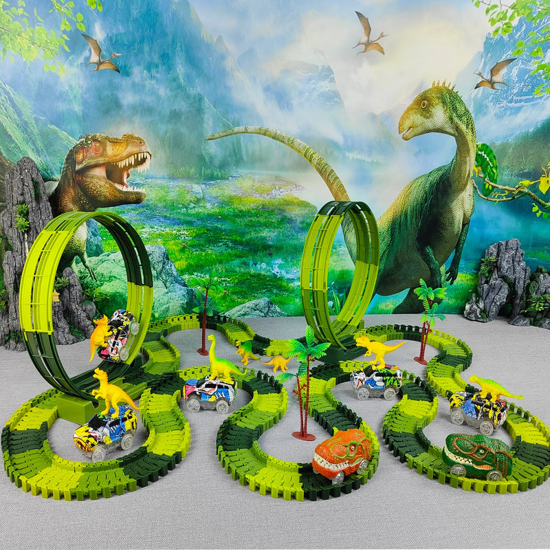 Magic Climbing electric dinosaur car Track Railway Toy For Kid