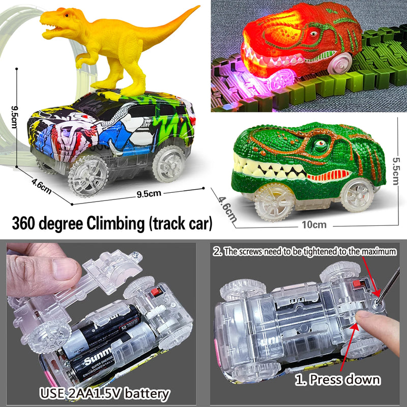 Magic Climbing electric dinosaur car Track Railway Toy For Kid