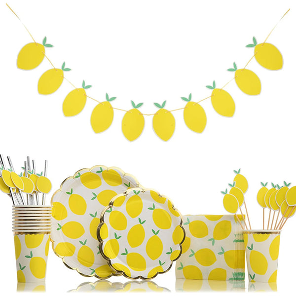 Lemon Themed Disposable Tableware