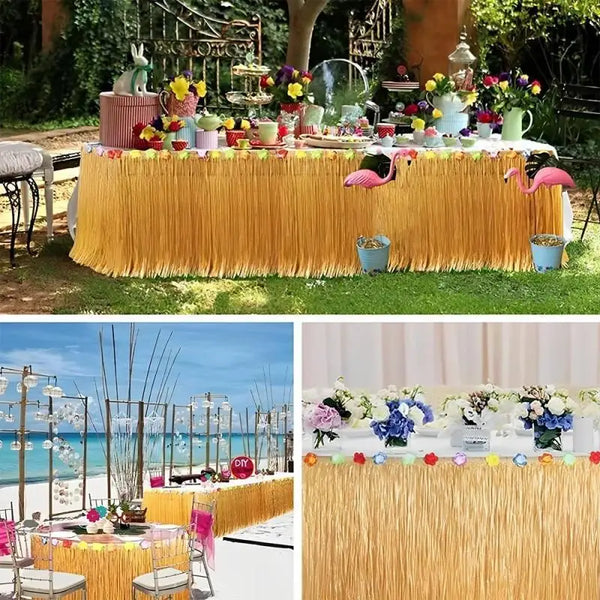 Tropical Luau Grass Table Skirt