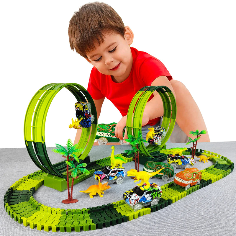 Magic Climbing electric dinosaur car Track Railway Toy For Kid